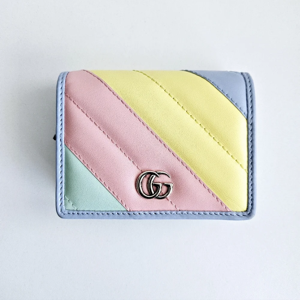Gucci Multicolor Pastel GG Marmont Compact Wallet